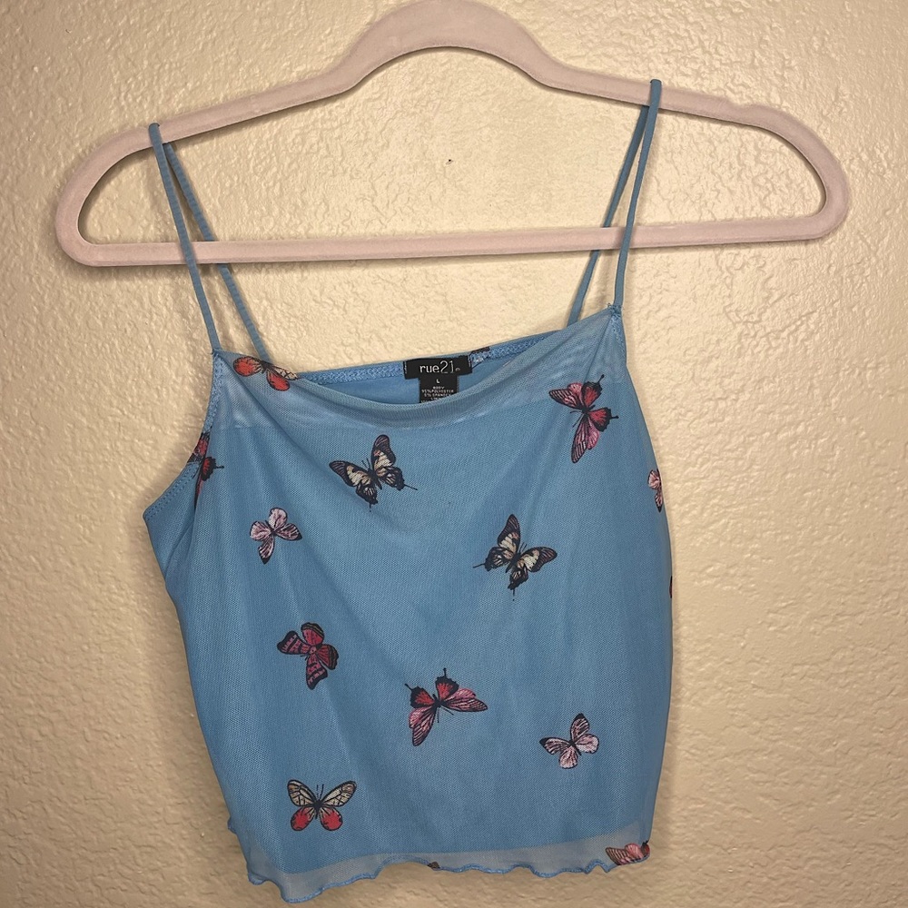Cropped Butterfly Tank from Rue 21